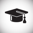 © Andre - Graduation cap icon on white background for graphic and web design, Modern simple vector sign. Internet concept. Trendy symbol for website design web button or mobile app
