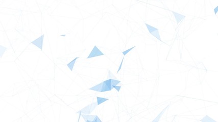 Wall Mural - beautiful blue coloured network lines and triangles motion on white background.
