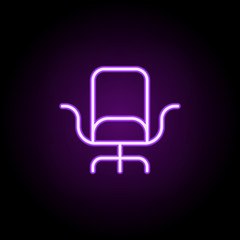 Sticker - office chair icon. Elements of startups in neon style icons. Simple icon for websites, web design, mobile app, info graphics