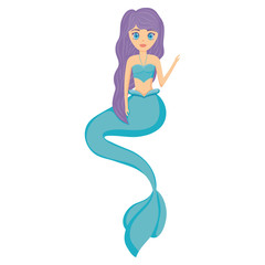 Canvas Print - Cute mermaid icon 