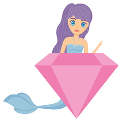 Canvas Print - Cute mermaid icon 