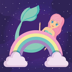 Sticker - Cute mermaid icon 