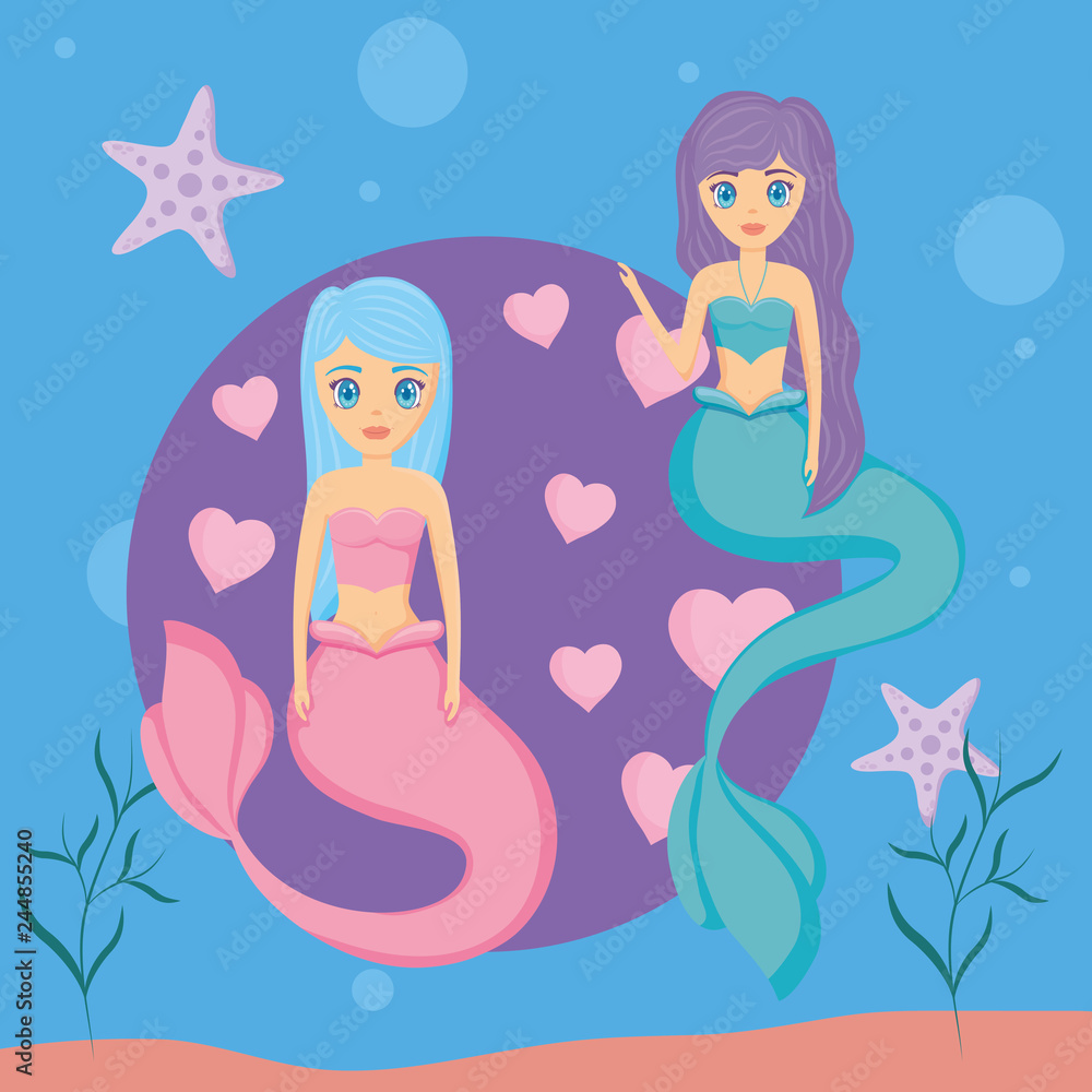 Badezimmer Foto Ruckwand Meerjungfrau Cute Mermaid Icon Nikkel Art De