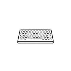 Canvas Print - Keyboard hand drawn outline doodle icon. Input device and technology, keypad and equipment concept. Vector sketch illustration for print, web, mobile and infographics on white background.