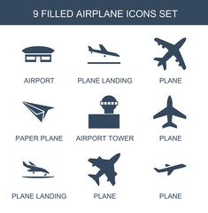Wall Mural - airplane icons