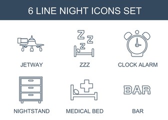 Canvas Print - 6 night icons