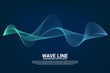 © Panithan - Blue Sound wave line curve on dark background. Element for theme technology futuristic vector