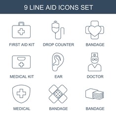 Wall Mural - 9 aid icons