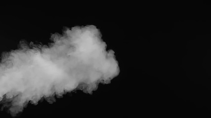 Wall Mural - white smoke on black background in slow motion.
