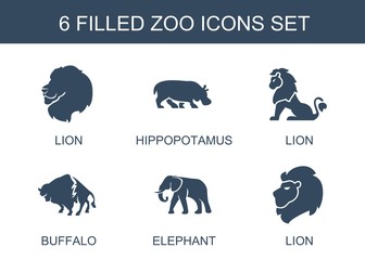 Wall Mural - 6 zoo icons