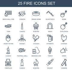 Wall Mural - 25 fire icons