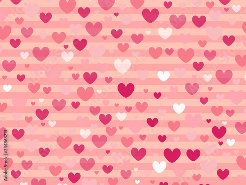 cute pink gradient color heart shape on pastel pink color background illustration vector art pattern love theme on valentine day concept look so sweet and romantic for wallpaper or invite card cute pink gradient color heart shape on