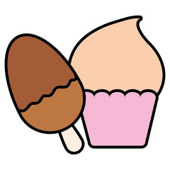 Poster - delicious cupcake isolated icon