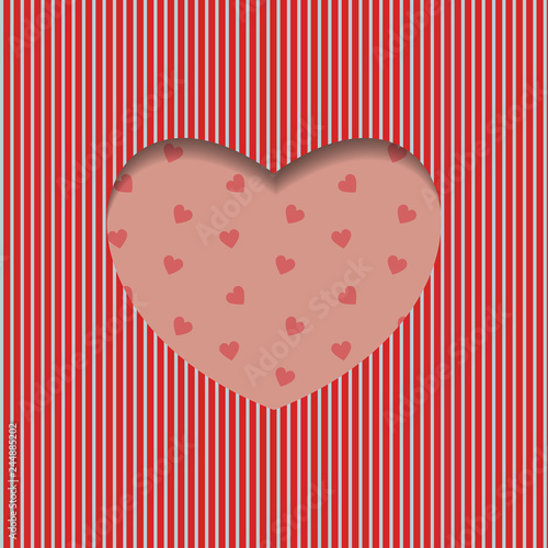 Valentines Day Card Geometric Red Heart Pattern Creative Luxury