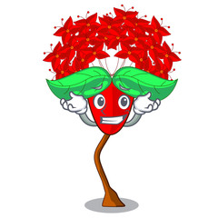 Sticker - Grinning ixora flowers in shape of mascot