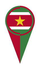 Poster - Suriname Map Pointer Location Flag