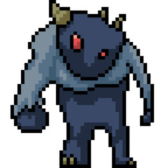 Poster - vector pixel art ugly creature