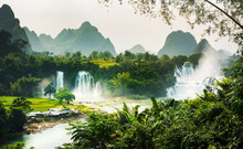 Ban Gioc Detian Waterfall On China And Vietnam Border