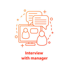 Canvas Print - Online job interview concept icon