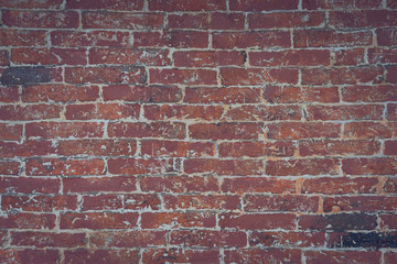 Wall Mural - red brick wall texture grunge background with vignetted corners, may use to interior design. Interior design concept, background texture in design use.