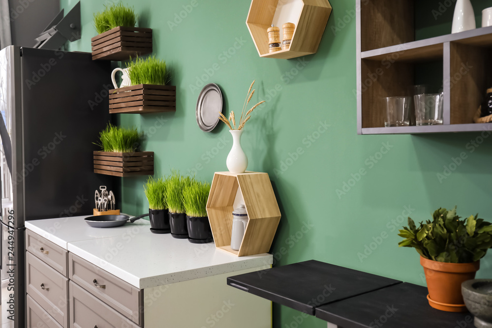 Stylish interior of modern kitchen