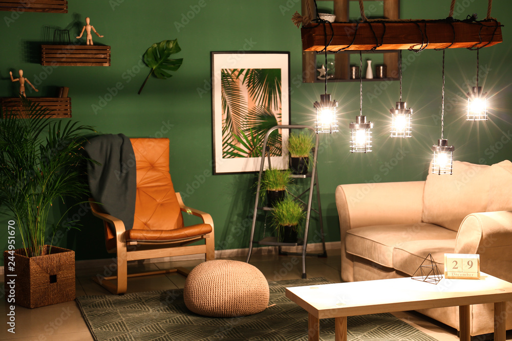 Beautiful interior of modern comfortable room