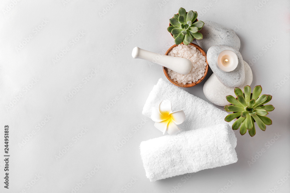 Beautiful spa composition on light background