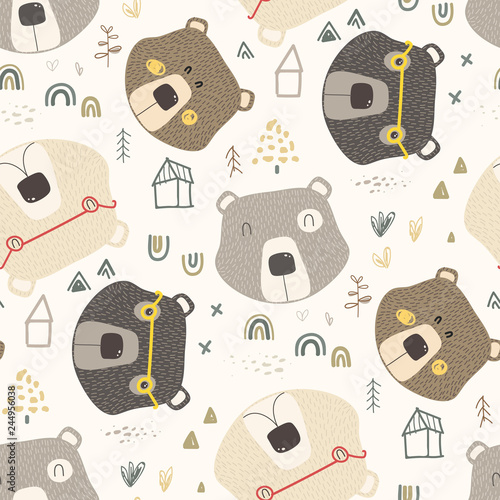 Tapeta Ilustracja Wektorowa ładny Dziecinna Bezszwowe Wzór