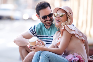 Wall Mural - Young couple in love