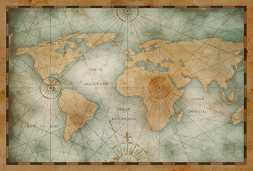 Plakat wzór morze świat mapa stary