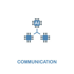 Communication icon in two colors design. Premium style from artificial intelligence icon collection. UI and UX. Pixel perfect communication icon for web design, apps, software, print usage.