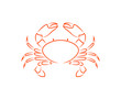 Crab outline. Isolated crab on white background