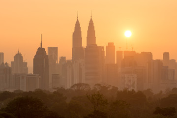 View of sunny day at downtown Kuala Lumpur, Malaysia