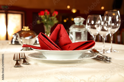 Zdjęcie XXL Tło tabeli i wnętrza restauracji