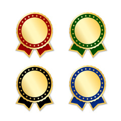 award ribbons isolated set. gold design medal, label, badge, certificate. symbol best sale, price, q