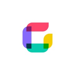 Wall Mural - g letter logo overlapping color vector icon mark