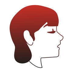 Sticker - Young woman face cartoon red lines