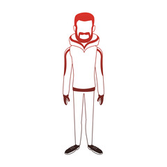 Sticker - Young man with winter clothes red lines