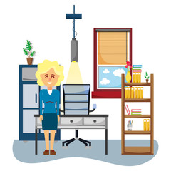 Sticker - business woman at office