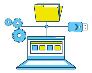 technology laptop cartoon