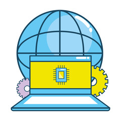 technology laptop cartoon