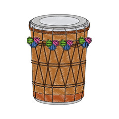 Sticker - indian drum instrument scribble