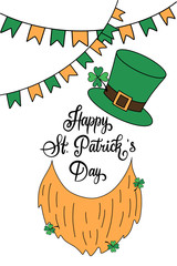 Wall Mural - Handwritten lettering composition of Happy St. Patrick's Day