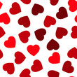 © pyty - Red hearts seamless pattern. Random scattered hearts background. Love or Valentine theme. Vector illustration.