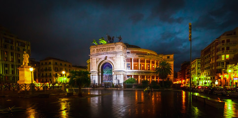 Wall Mural - Politeama of Palermo on Sicily, Italy