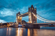 © kbarzycki - Illuminated Tower Bridge right after the sunset