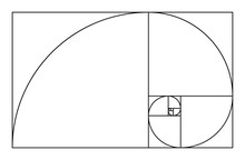 Golden Ratio Geometric Concept. Fibonacci Spiral. Vector Illustration