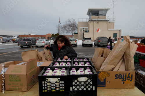 Marcy Picks Up Food Supplies Being Distributed By Gather Food