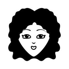 Sticker - woman face on white background