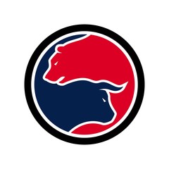 Canvas Print - bull and bear vector logo